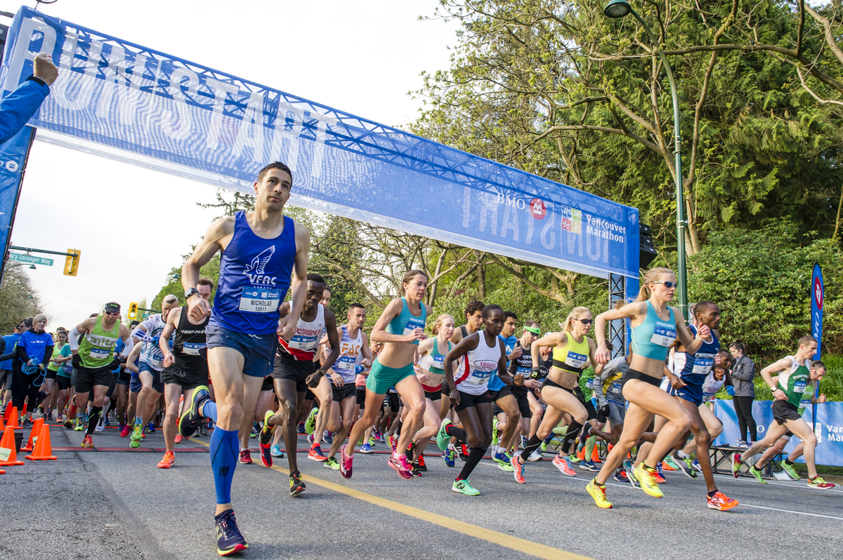 At the start of BMO Vancouver Marathon. May 7, 2017. ©2017 All Rights Reserved.
