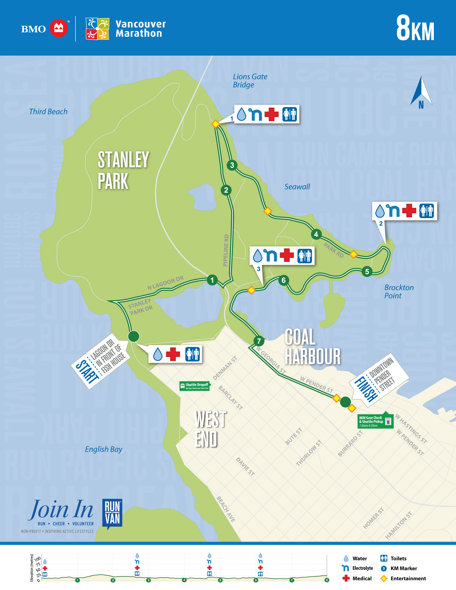 Israbi Vancouver Sun Run Map